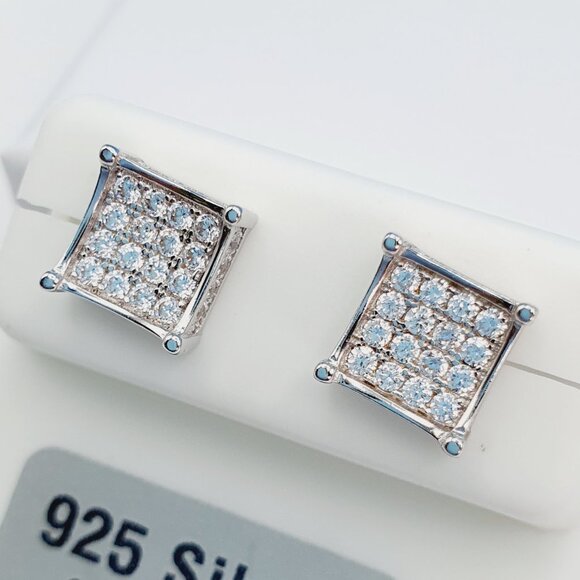 - "925 Sterling Silver Cubic Zirconia Earrings, U19254841 - Picture 1 of 11